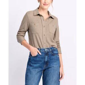 Faherty Legend Sweater Button Up Shirt Tan Camel Beige XXL